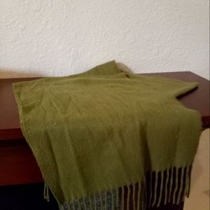 Truly beautiful Cashmere brand acrylic scarf, made in Italy, olive green, 60"